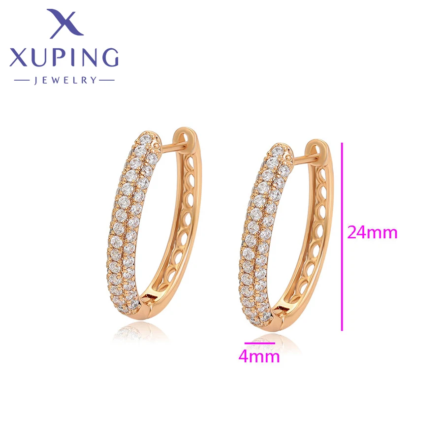 Xuping Jewelry New Item Fashion Global Women Hoop Earring with Gold Color X000440336