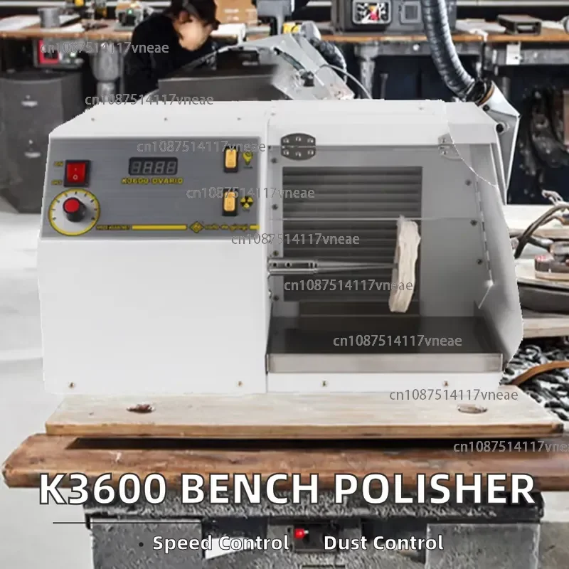 K3600 Heavy-Duty Single Spindle Bench Polisher Integrated Dust Extraction System Metal Polishing Machine for Clean Deburring