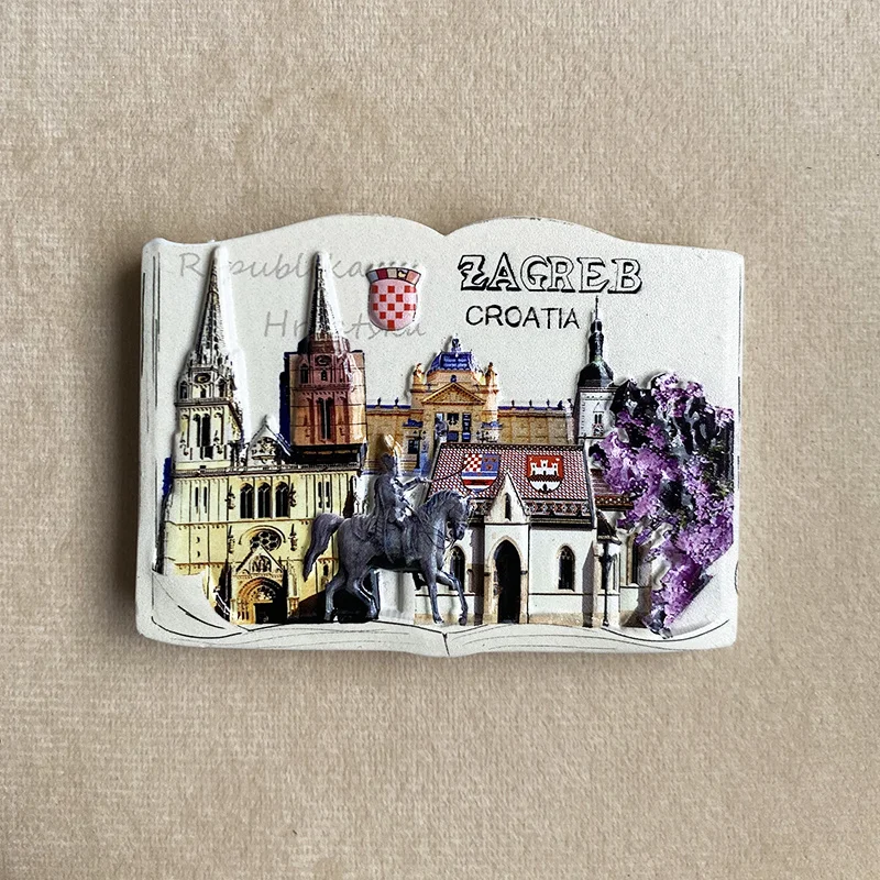 

3D Resin Zagreb Croatia Fridge Magnets - Decorative Souvenirs, Cute & Strong Refrigerator Magnets, Kitchen Accessories