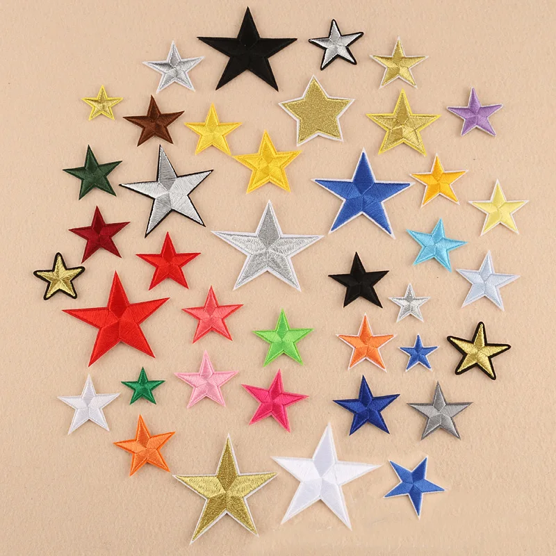 Small Star Military Embroidery Patches for Clothing Iron on Clothes Jeans Applique Clothes Badge Stripe Sticker Iron-on Transfer