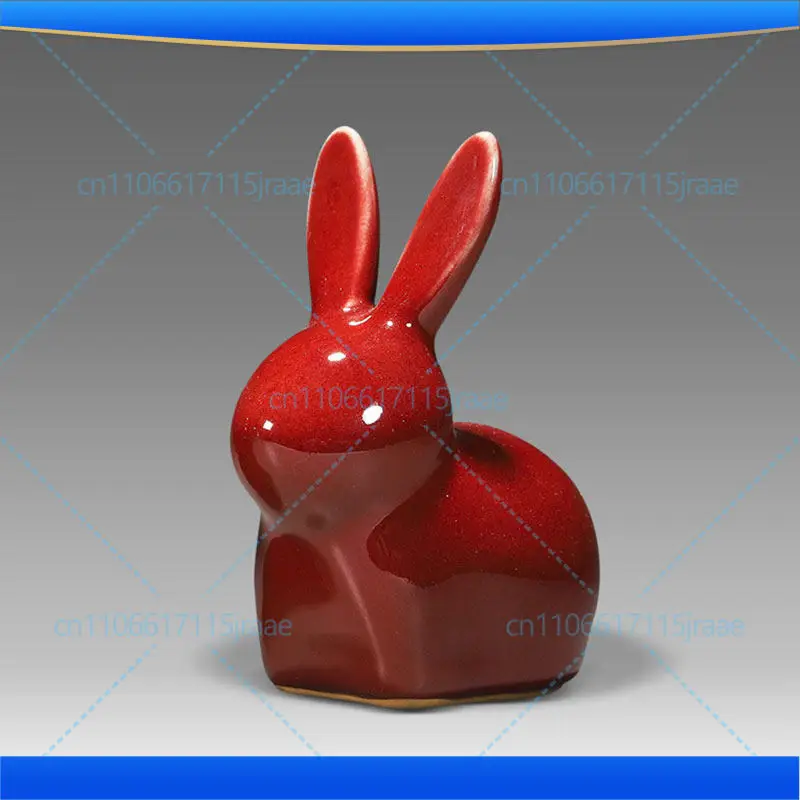 

Фарфоровая посуда из керамики джун, цвет «красный кролик», ручная работа, декоративное изделие из фарфора джун
