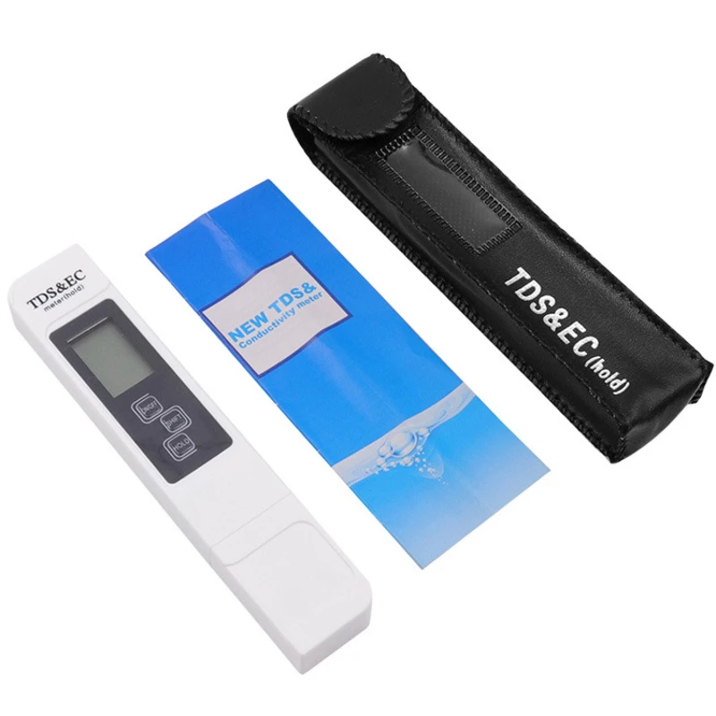 Digital Water Quality Tester TDS EC Meter Range 0-9990 Multifunctional Water Purity Temperature Meter TEMP PPM Tester