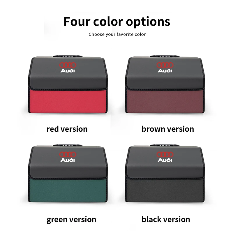 PU Leather Car Trunk Storage Bag Collapsible Camping Box For Audi Sline A1 A3 A4 A5 A6 A7 A8 B8 B9 B6 C6 Q2 Q3 Q5 Q7 Q8 TT S3 S4 view 6