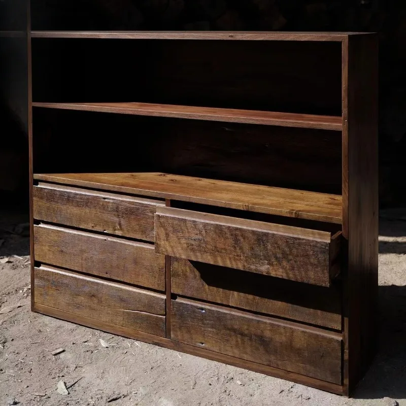 

Minimalist wabi-sabi style cabinet with large storage space Solid wood sideboard
