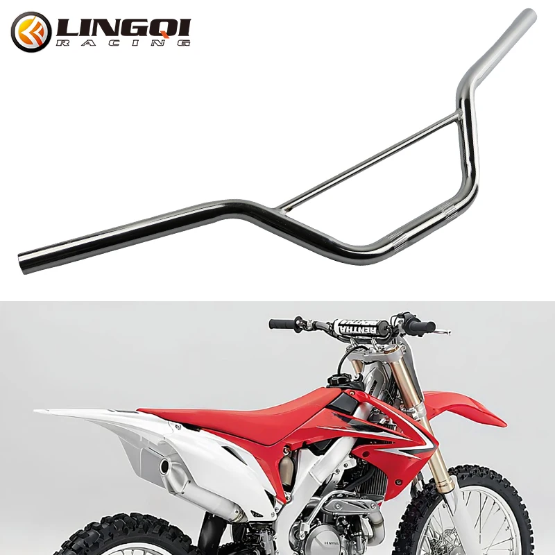 LINGQI RACING Aluminum Universal 22mm handle bar Tracker Reinforced Crossbar Motorcycle Iron Handlebar For Dirt Pit Bike