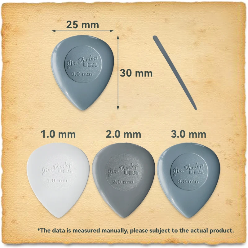 Dunlop Guitar Picks 445R Big Stubby Nylon Pick 1.0/2.0/3.0 mm USA Original Guitar Accessories