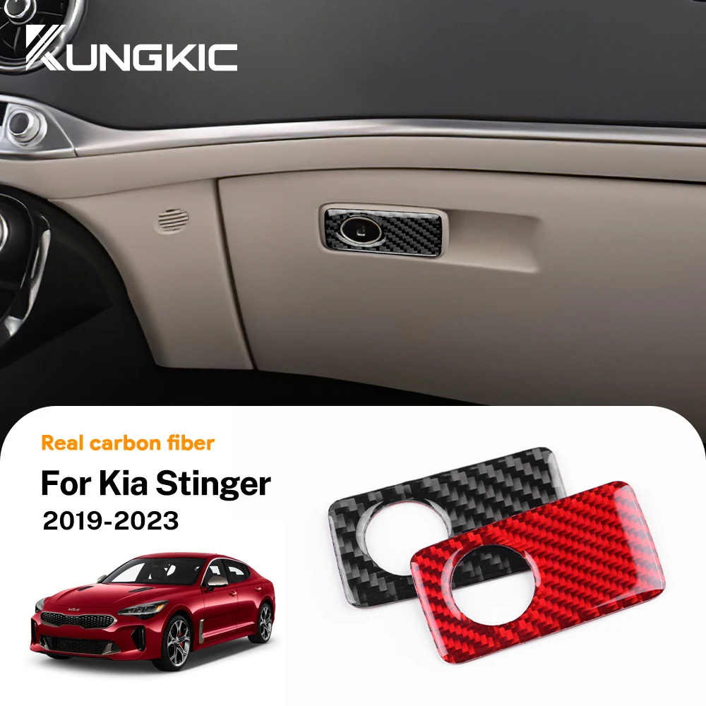 for KIA Stinger 2019 2020 2021 2022 2023 Real Soft Carbon Fiber Sticker Car Co-Pilot Golve Box LHD RHD Interior Trim Accessories