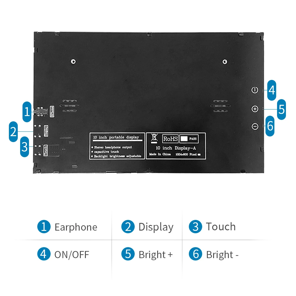 Imagem -04 - Monitor Portátil de Jogos Tft Display Lcd Raspberry pi Laptop ps Aida64 Switch Switch Compatível com Hdmi 10.1 1024x600