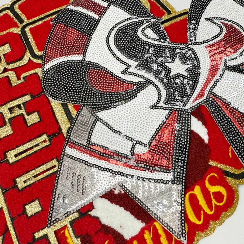 Large Rugby Baseball Ironing Patches Bow Sports Club Sports Federal Patch Sticker T-shirts Jackets Uniforms Decor Accessories view 3