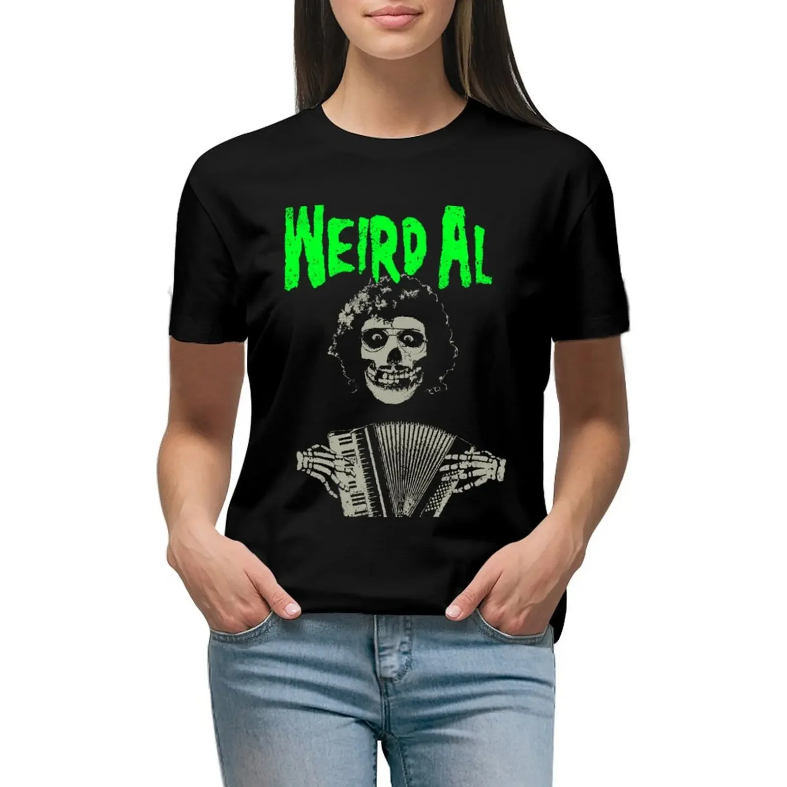 

Weird Al meets the Misfits with Accordion T-Shirt quick drying sports fans anime clothes plus sizes spring clothes Women 2024