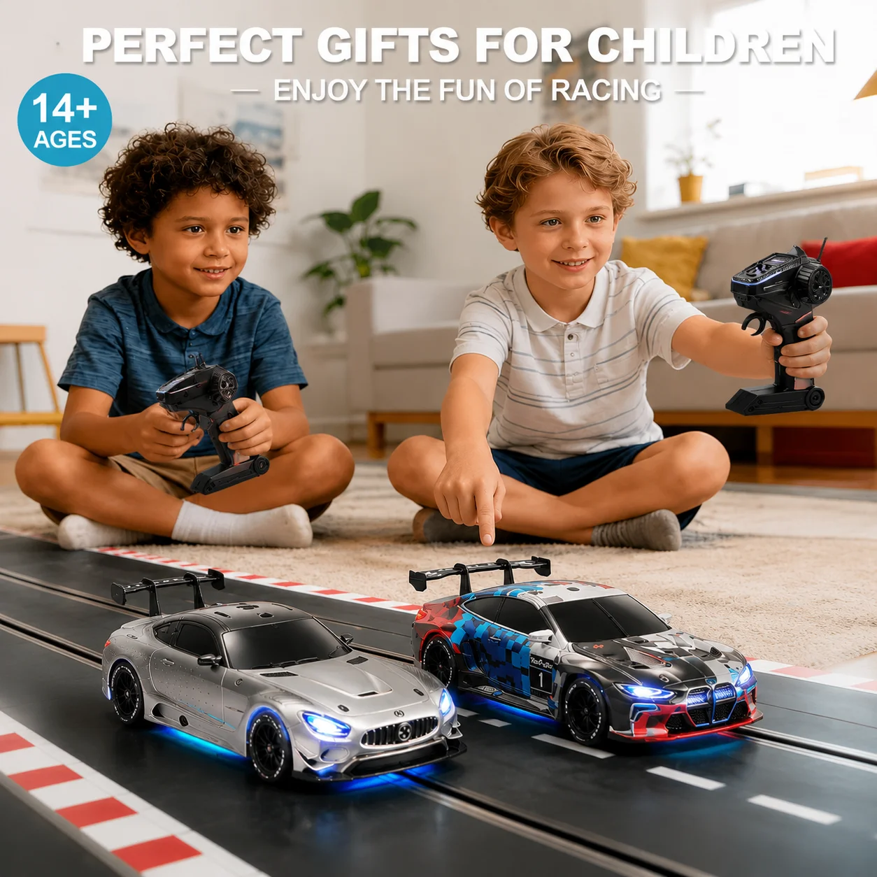 1/43 High Speed Drift RC Car with APP 2.4G 4WD Remote Control Vehicle Desktop Mini Racing Model Cars Toy for Boys Kids Adults