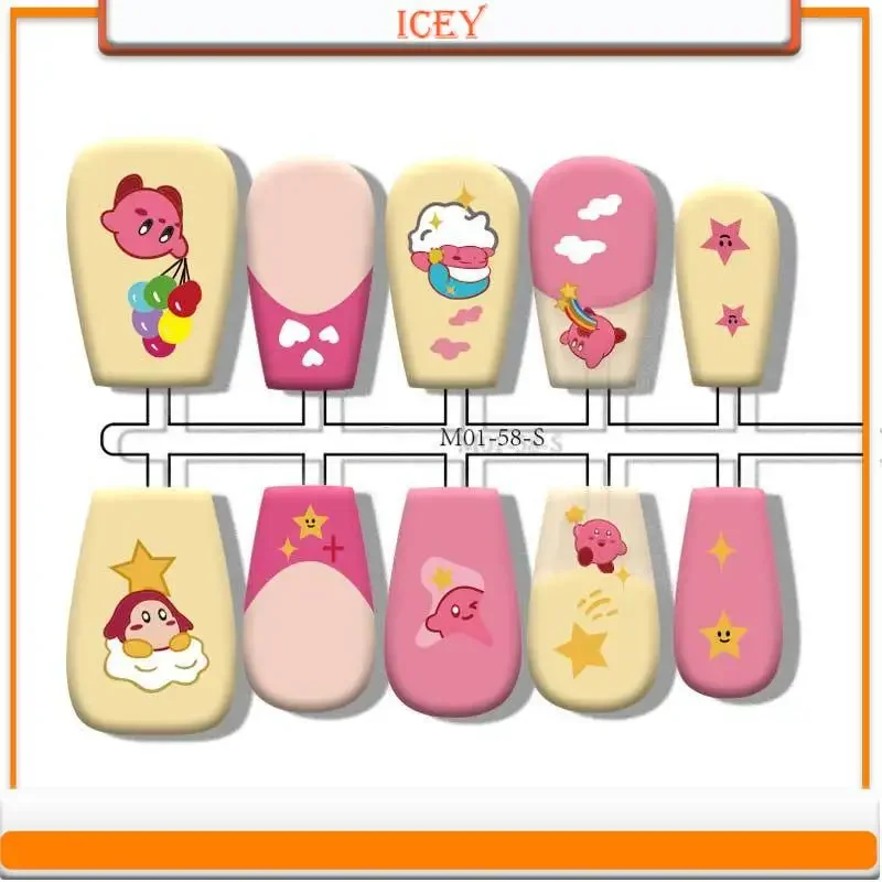 

Icey Beauty 30pcs Cartoon Press on Nails Painted Cute Wearable Armor Pre Made Armor Divided Into Sizes and Patches