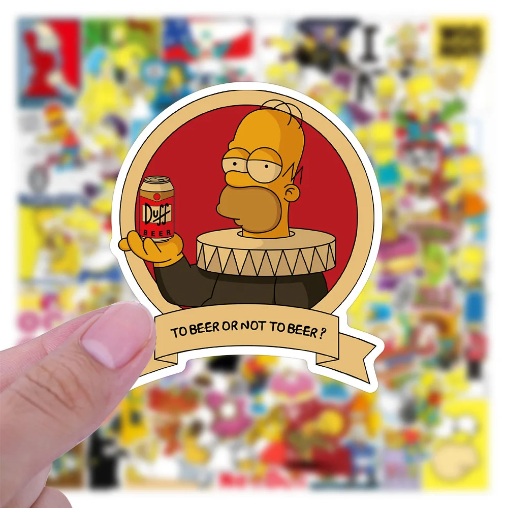 10/30/50/100 Buah Kartun Simpson Stiker Anime Graffiti Motor Skateboard Laptop Bagasi Telepon Tahan Air Stiker untuk Anak-anak