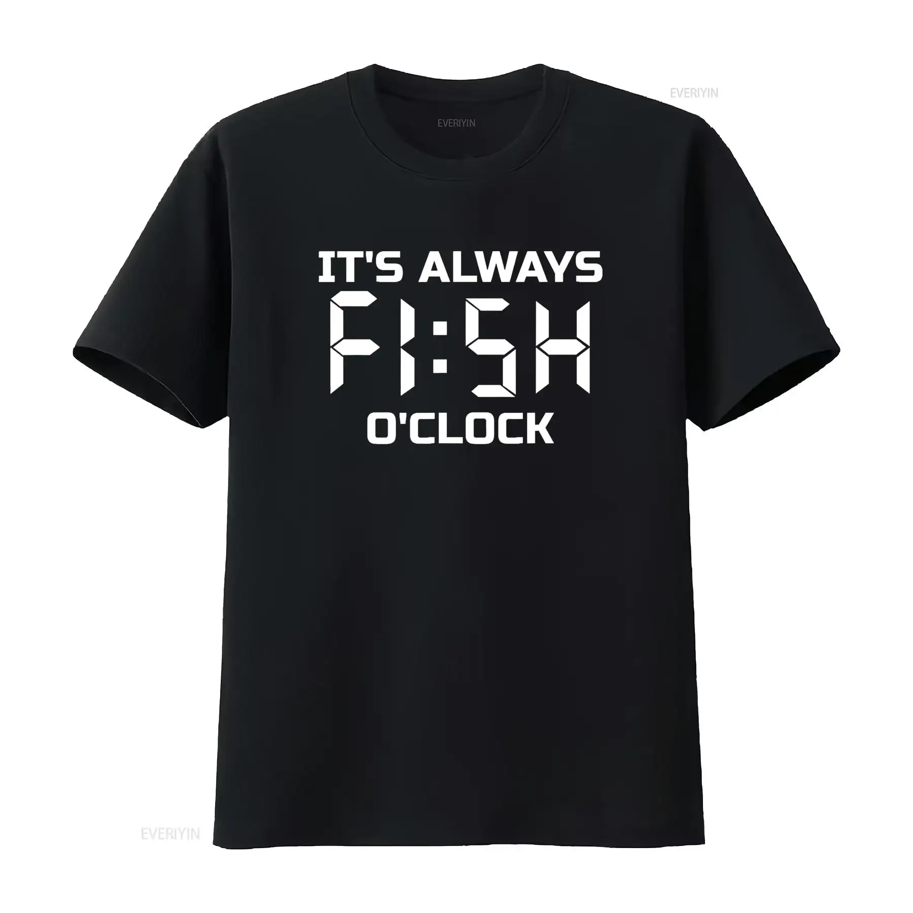 Fishing Fisherman T Shirt Funny It s Always Fish O Clock vintage Washed Stylish Comfortable Top For Everyday Wear