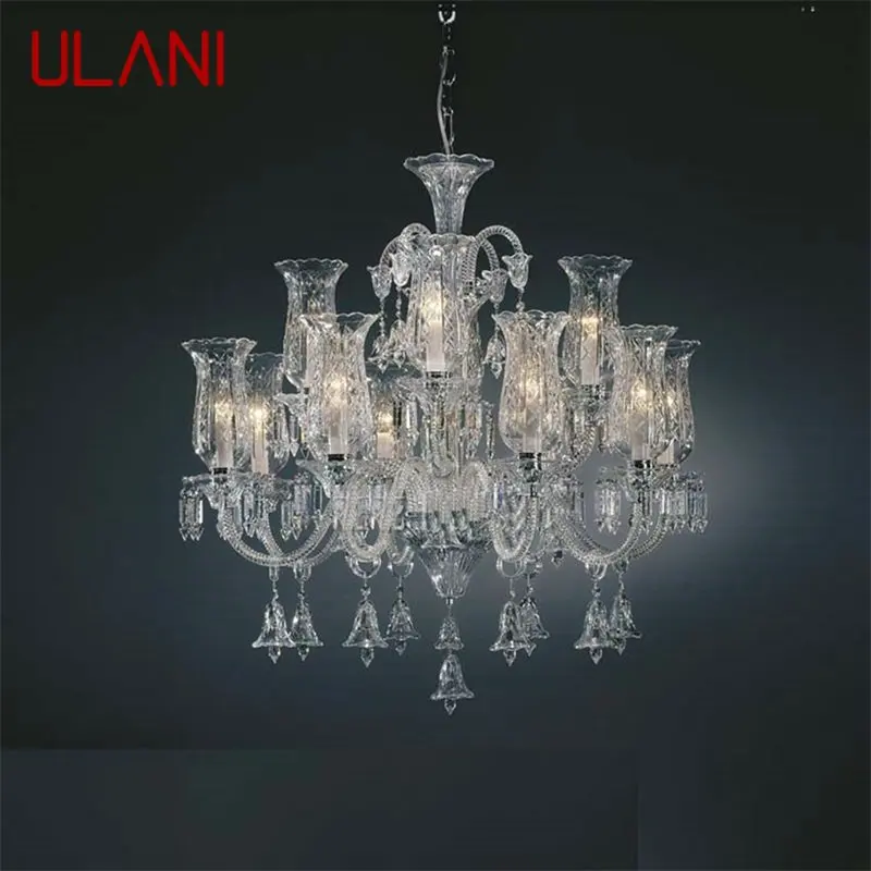 

ULANI Crystal Chandelier Lamp European Style LED Pendant Light Decorative Fixtures for Home Living Room