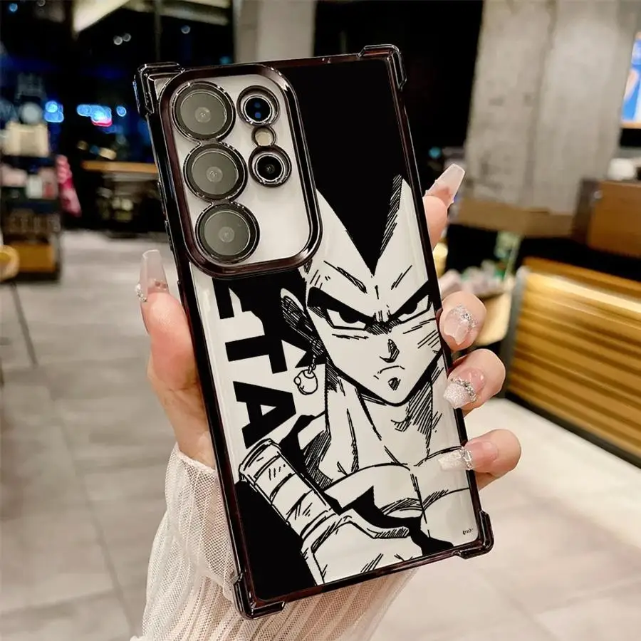 حافظة لهاتف سامسونج جالاكسي S23 S25 Edge S21 Plus S20 FE S22 Ultra S24 Dragon Ball Goku VS Vegeta
