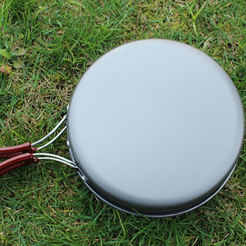 

Outdoor Camping Pan Medium Size Red Handle Non stick Aluminum Alloy Frying Pan Multi function Daily Use Portable Cooking Steak
