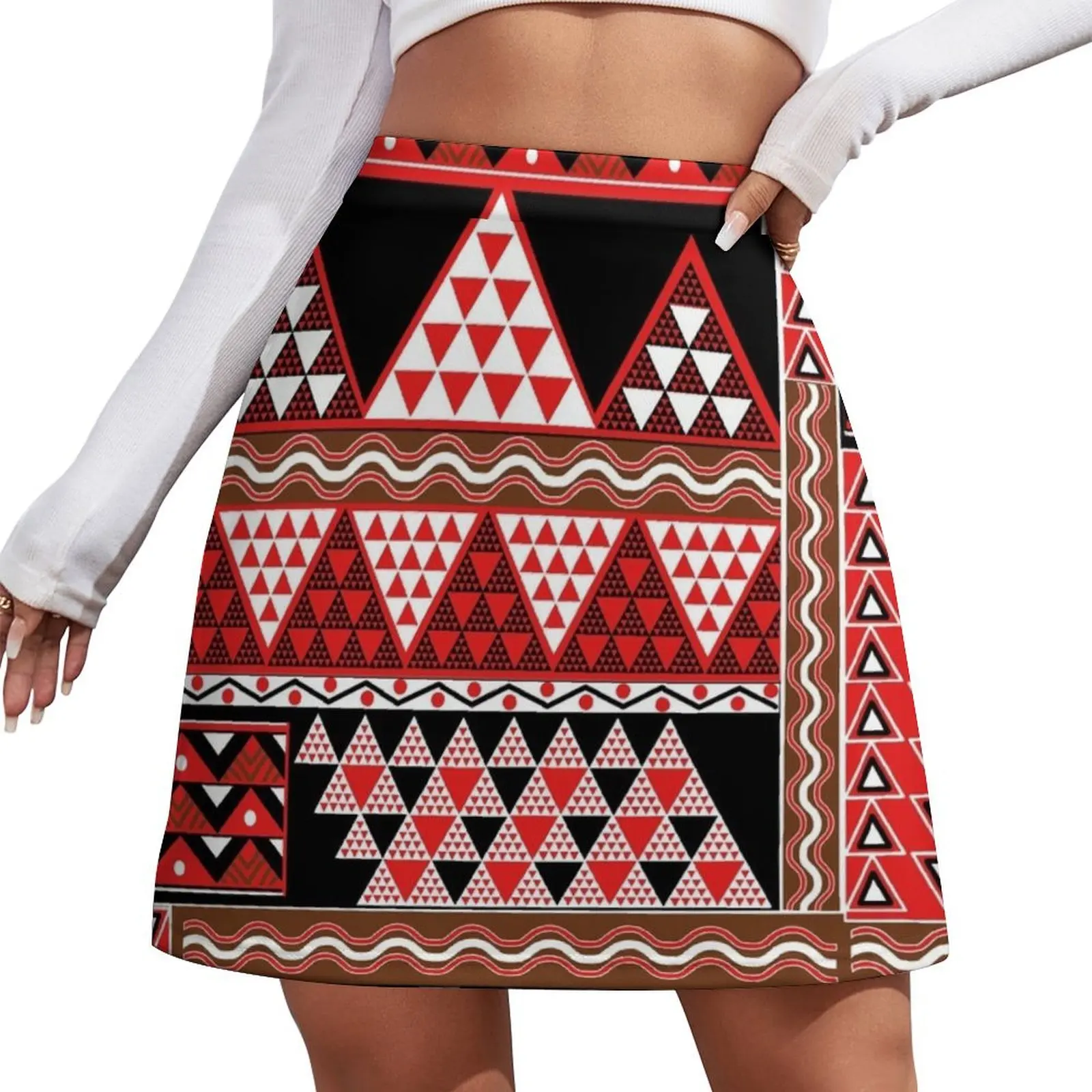 

Mauna Kea Triangles Mini Skirt fairy core modest skirts for women Korean skirts womens skirts