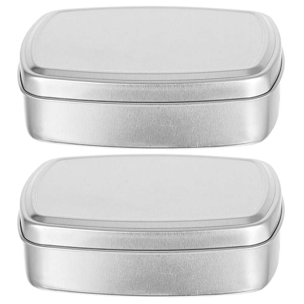 

2 Pcs Aluminum Soap Dish Portable Sink Holder Travel Case Bar Box Container Bamboo