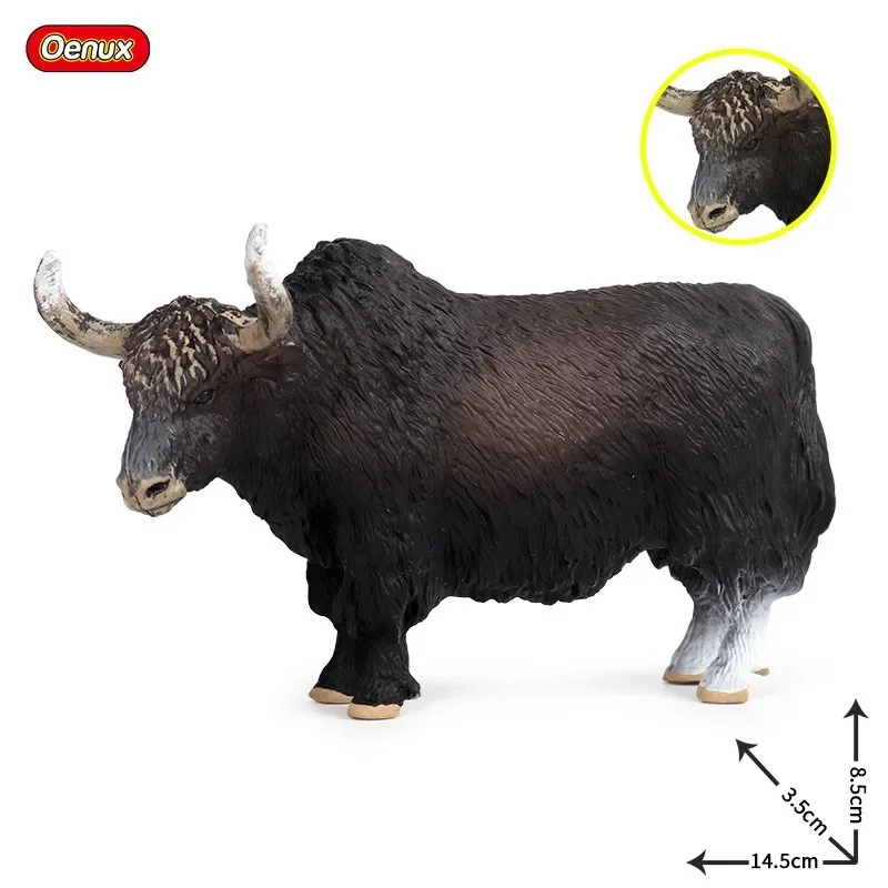 Cute farm animals, cows, calves, Angus bulls and buffalo models, action puzzles, cute toys, children's gift building blocks.