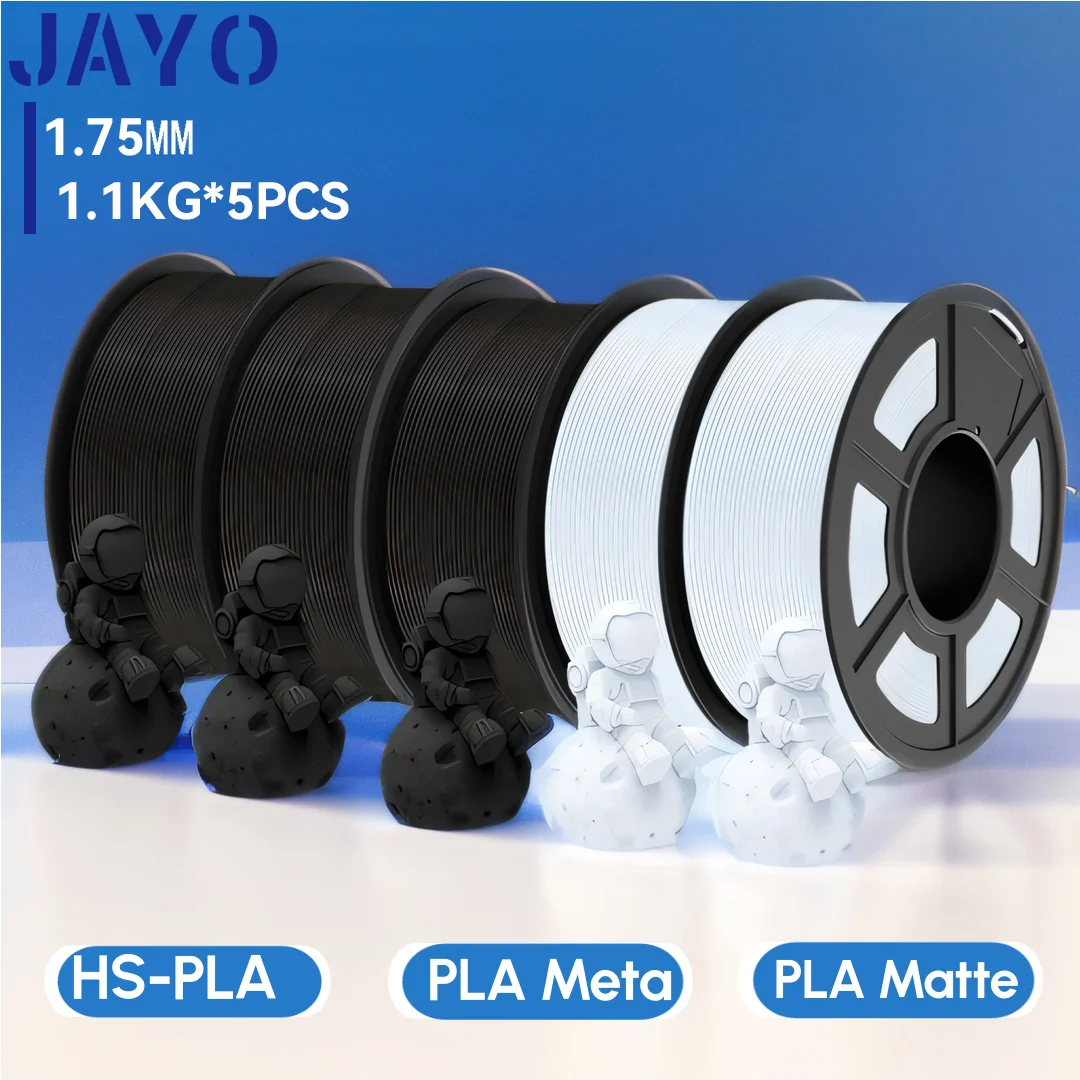 

Нить JAYO 3D HS-PLA/PLA Matte/PLA Meta Filament 1,75 мм 5 рулонов для 3D принтера Bambu FDM аккуратно обмотанный материал для 3D-печати