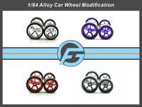 FANSGUY 1Set 13.5mm+15.5mm 1/64 Alloy Car Staggered Front Small Rear Large Wheel OBS  Serie for Hot Wheel