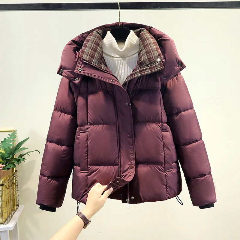 

Съемная шапка пуховая хлопковая куртка женская ort Sle Thiened зимнее новое свободное хлопковое пальто корейская версия длинная свевая молния