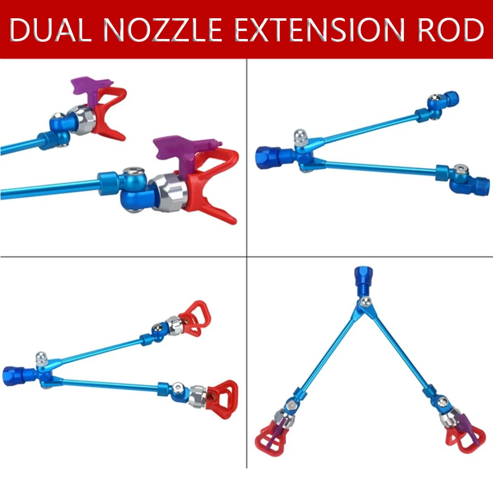 

Airless Paint Spray Extension Pole Double 517 Nozzle Head Painting For Sprayer Guard Powerful Spraying Tool