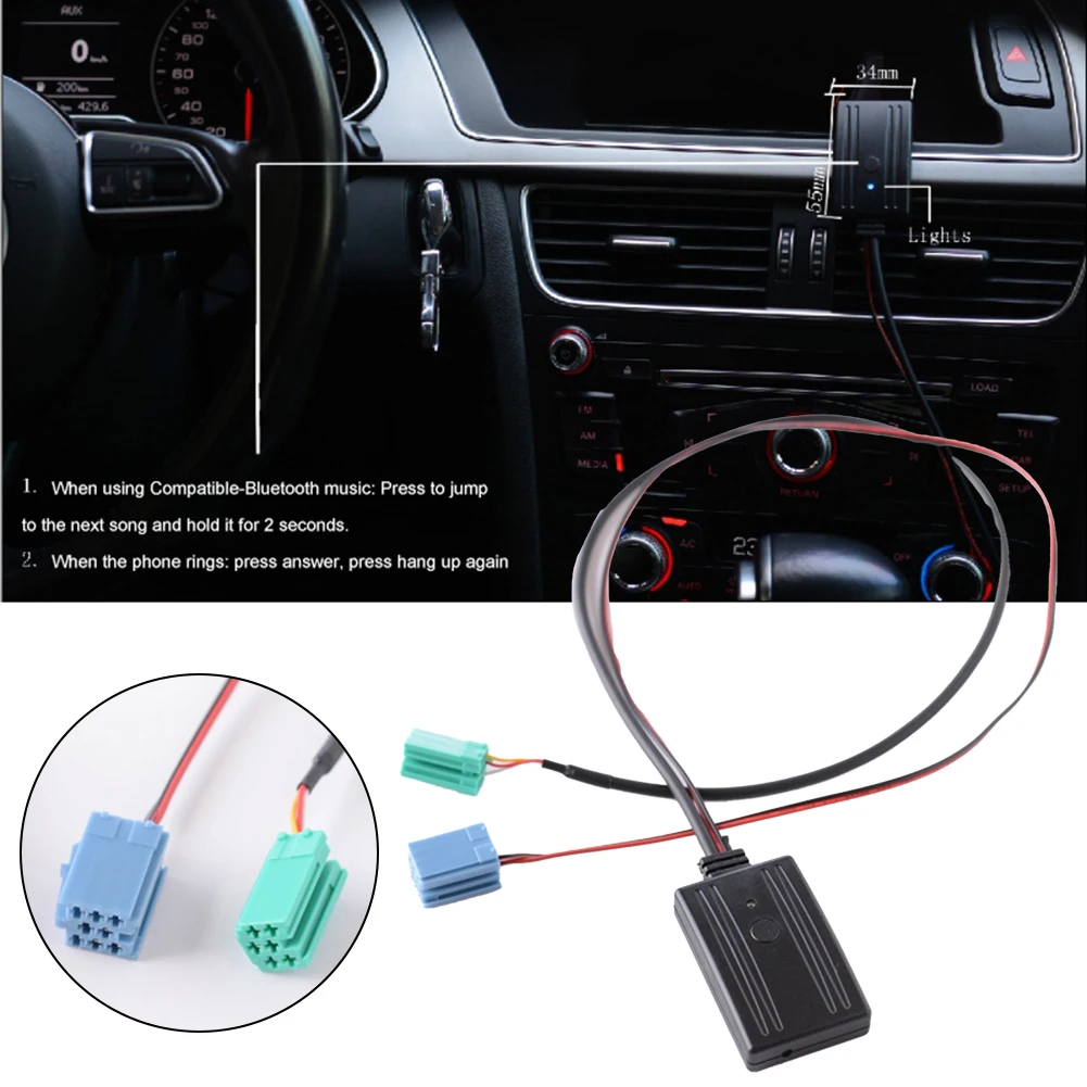 Compatible-BT Audio Receiver Car Bluetooth Module AUX Input Audio Adapter 6Pin Cable For Megane 2005-2011 Electronics Accessory