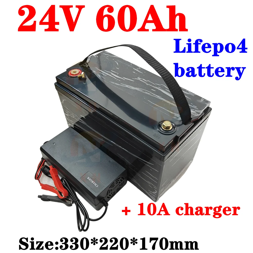 24V 60AH Lifepo4 batteria 60Ah batteria 8s BMS per inverter RV EV pannello solare attrezzature di Sicurezza Turistico barca + 10