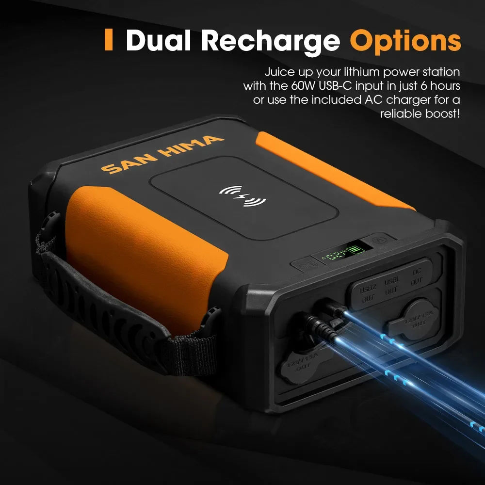 SAN HIMA Wireless Charging 150W Portable Camping Power Pack Lithium Battery Pack Power Station