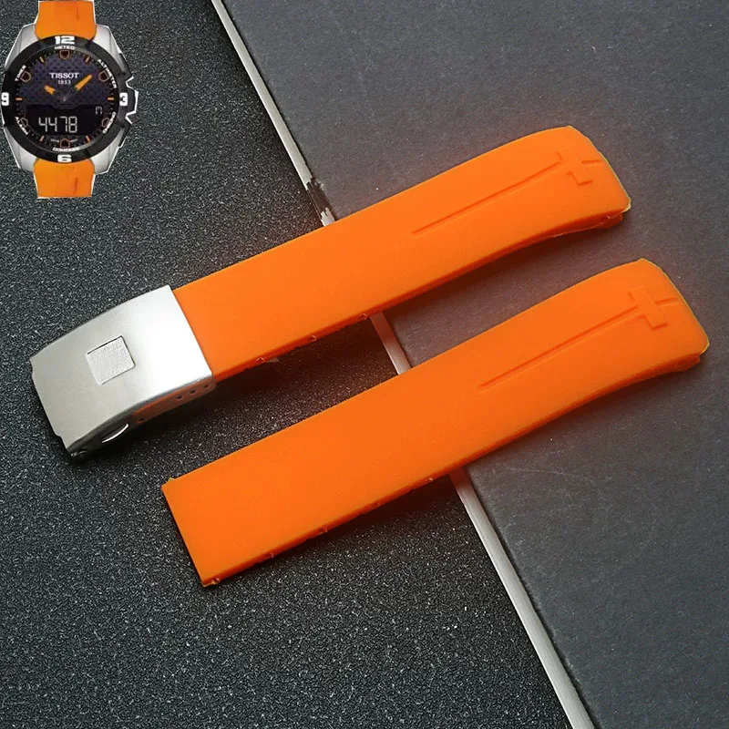 Silicone strap For Tissot 1853 Tengzhi T-Touch original T013 rubber watch band T047T081T33 Durable Bracelet Accessories 20mm
