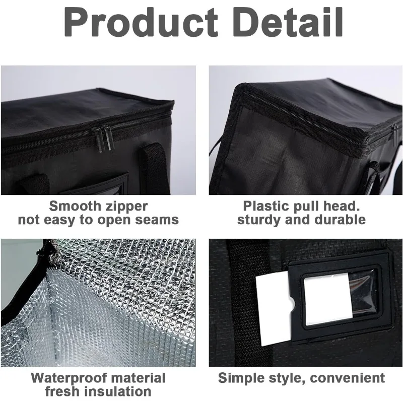 16/28/50/70L Food Delivery Bag Large Thermal Bag for Food Delivery Insulated Cooler Bag Foldable Reusable Grocery Bag Keeps image 4