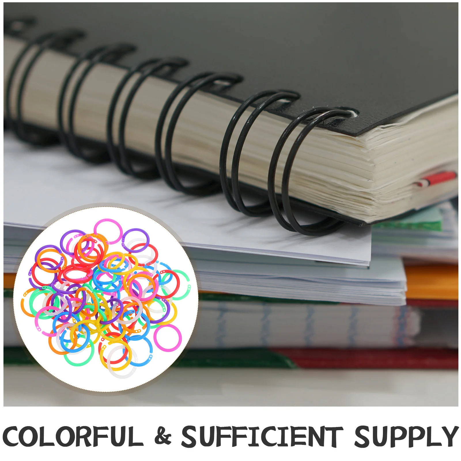 80 قطعة من البلاستيك الموثق متعدد الألوان حلقات أوراق فضفاضة صغيرة للحرف اليدوية سجل القصاصات سلاسل المفاتيح بطاقات فلاش ملزمة مقاطع متنوعة صغيرة