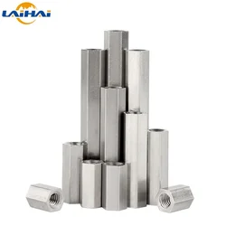 2/ 5/ 10pcs M2 M2.5 M3 M4 M5 M6 M8 M10 M12 304 Stainless Steel Hex Standoff Spacer Long Rod Coupling Hex Nut Bolt