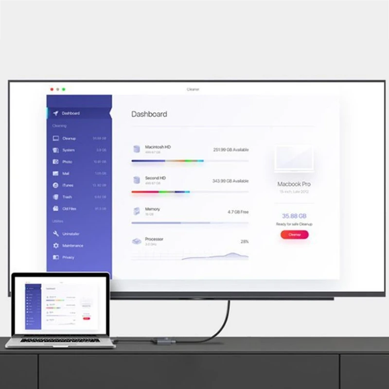 【한정 재고!】USB-C Type-C - 미니 디스플레이포트 DP 플랫 케이블 4K HD 컨버터 휴대용 호환 가능