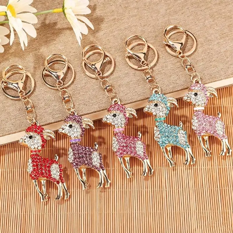 Zodiak-Ziegen-Schlüsselanhänger mit Strasssteinen, Funkelnder Voll-Strass-Schlüsselring, 1 Stück, Niedlicher Schlüsselanhänger als Brautjungferngeschenk, Handtaschenanhänger – Detail 1