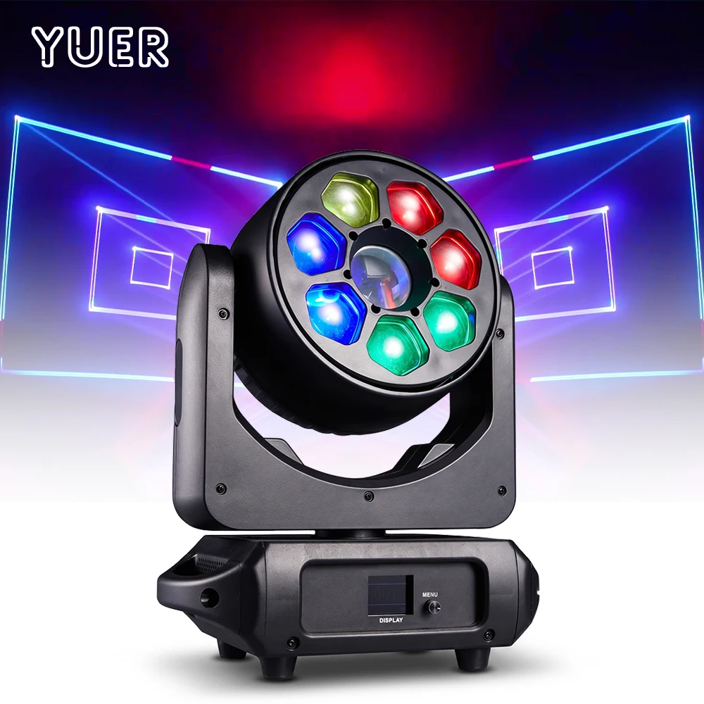 YUER 7X40W Bee eye + Full Laser RGBW Moving Head Light With App Control 20KPPS DMX512 Wash Stage Effect For Dj Disco Show Club
