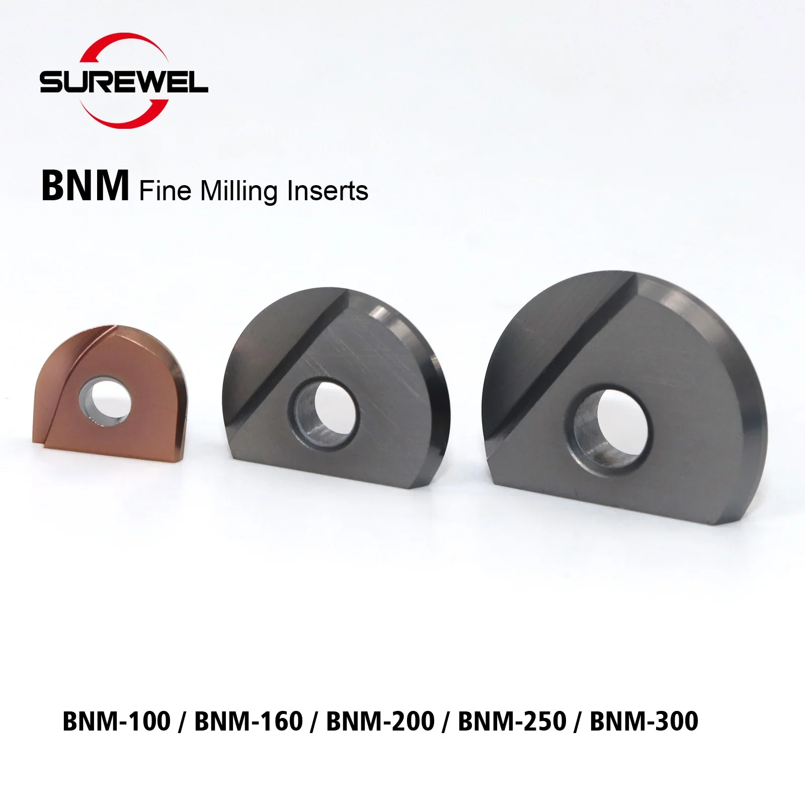 

BNM-100 BNM-160 BNM-200 BNM-250 BNM-300 Carbide Alloy CNC Milling Ball Head BNM Series Semi-circular Inserts With High Hardness