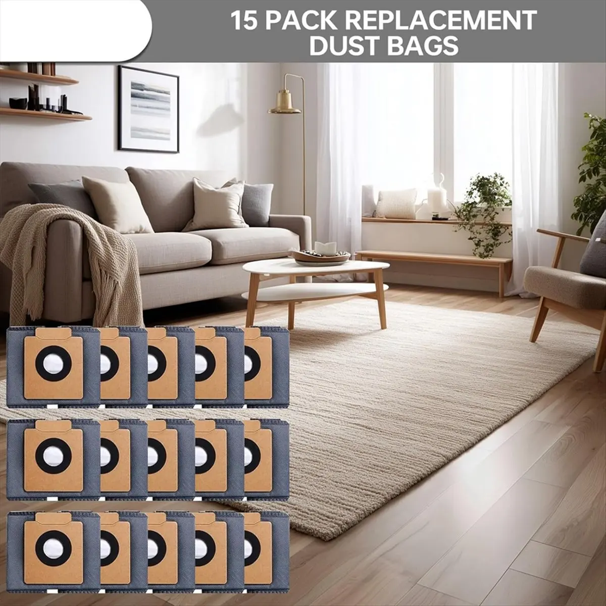DT1088 TO 15 Pack Dust Bags for X10 Pro Omni Vacuum Bags and X8 Pro Models, Vacuum Cleaner Replacement Bag