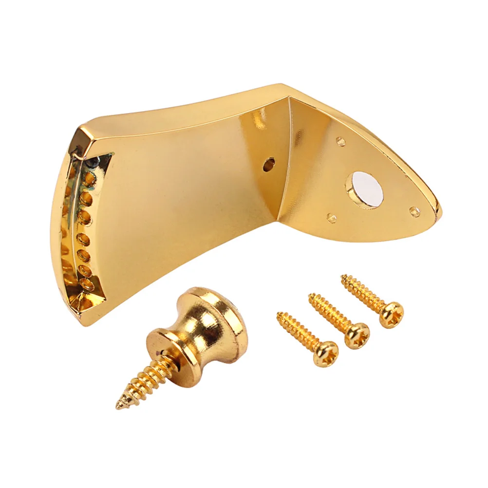 

8-String Mandolin Tailpiece Zinc Alloy Triangle Gold Finish Decorative Coverplate Fast String Change Replacement