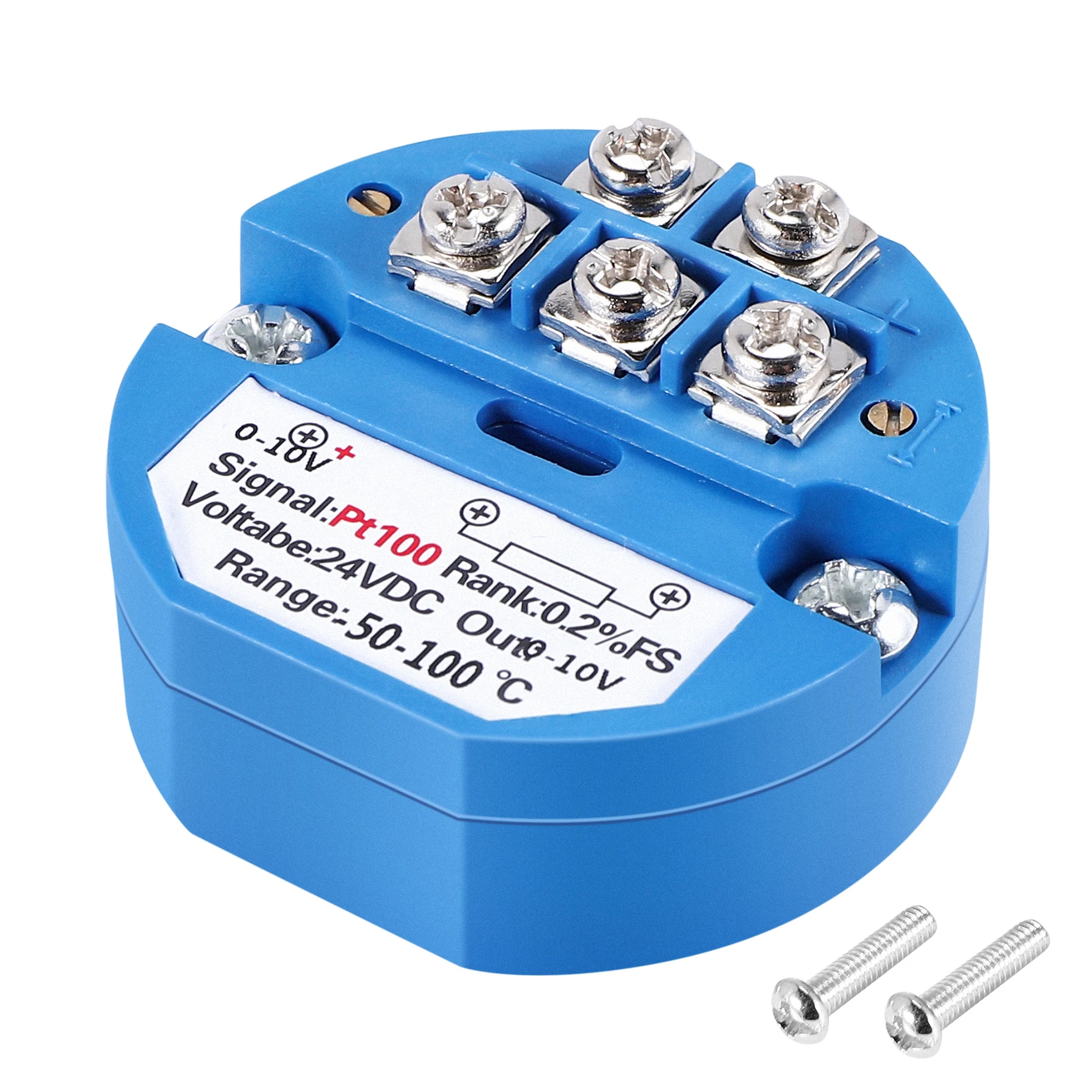 Compatible RTD PT100 Temperature Transmitter DC24V Minus 50 ~ 100 degree Output 0-10V