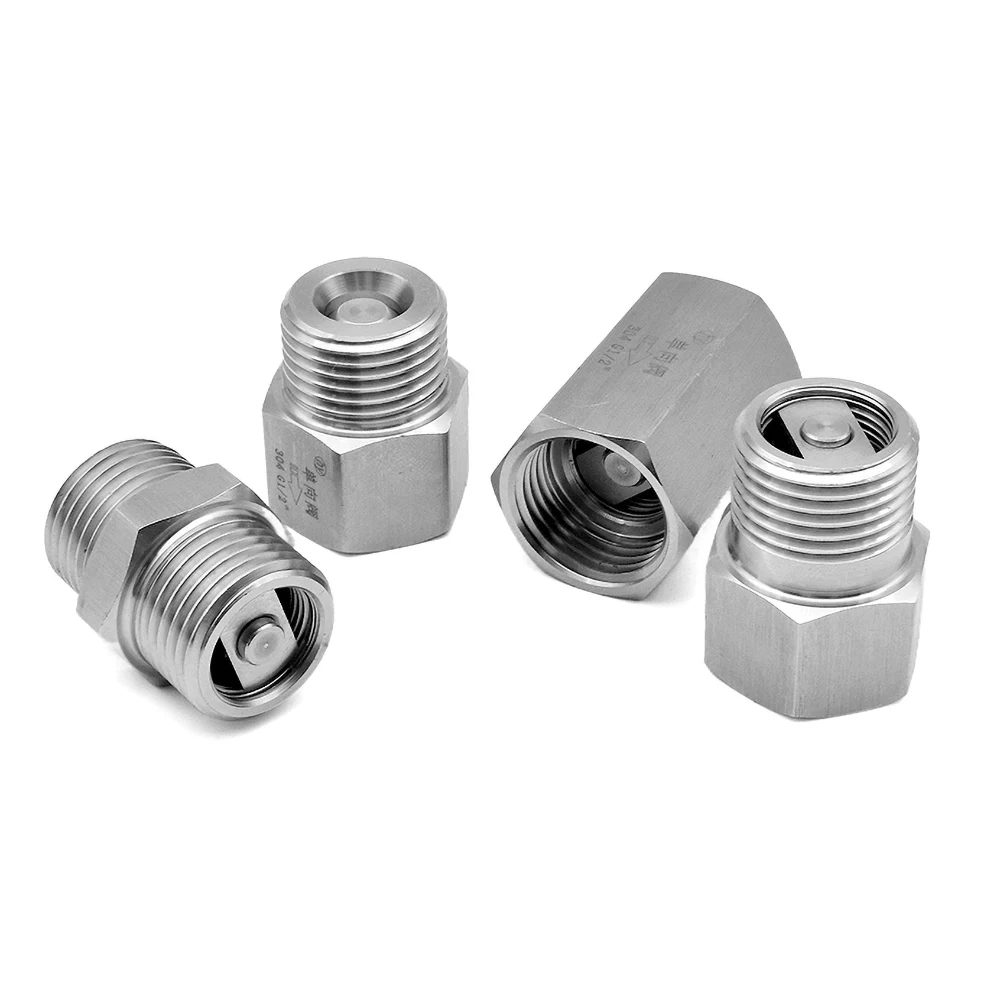 SS304 Thread Check Valve Male Female Non Return Valve 1/4"/1/2"/3/4"/1" High Temp One Way Valve for Hydraulic Steam Gas Liquid