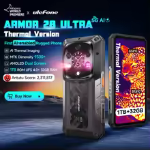 Ulefone Armor 28 Ultra 5G AI Thermal Imaging Rugged Phone Dimensity 9300+ 1TB ROM 32GB RAM Android Smartphone AMOLED Mobile