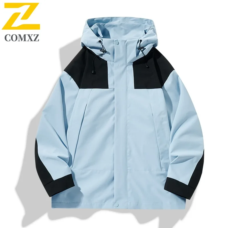 

COMXZ Роскошная мужская куртка 2025 Комфортная легкая мотоциклетная куртка для приключений на открытом воздухе с капюшоном для путешествий, ветрозащитная осенняя одежда