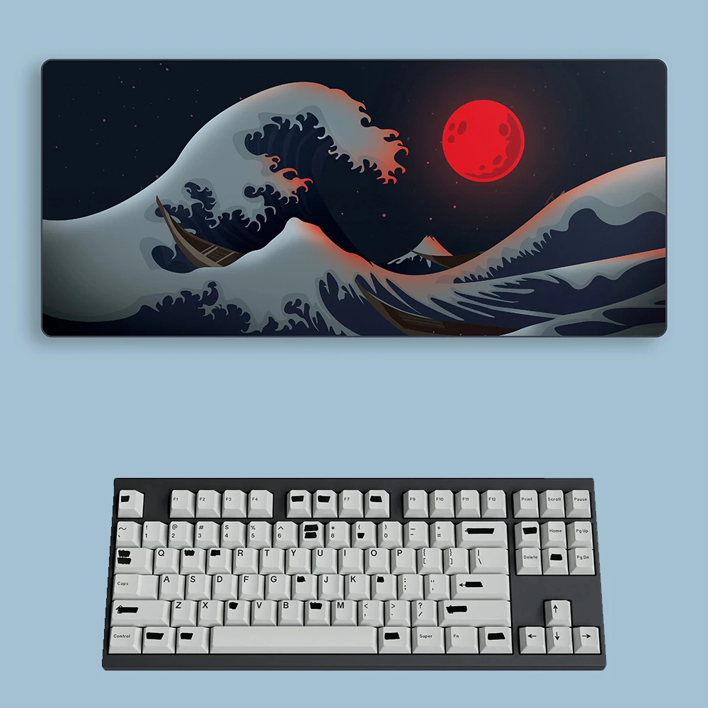 Great Wave Mouse Pad White Deskmat Pc Laptop Gamer Keyboard Mousepad Xxl Large Desktops Office Carpet Accessories Mouse Mats