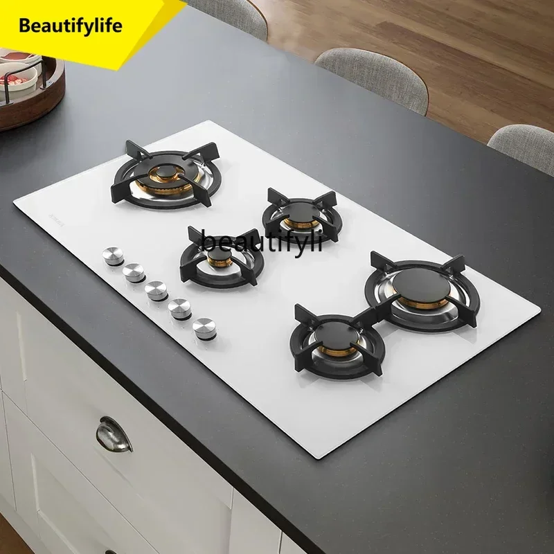 

ss 8617 Embedded five-eye gas stove Household European white five-eye multi-head five-hole natural gas stove Embedded stove