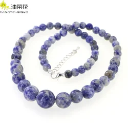 6-14mm Accessories Blue Crazy Lace Onyx Tower Necklace Chain Women Girls Christmas Gifts Stone Jewelry Making Design Wholesale