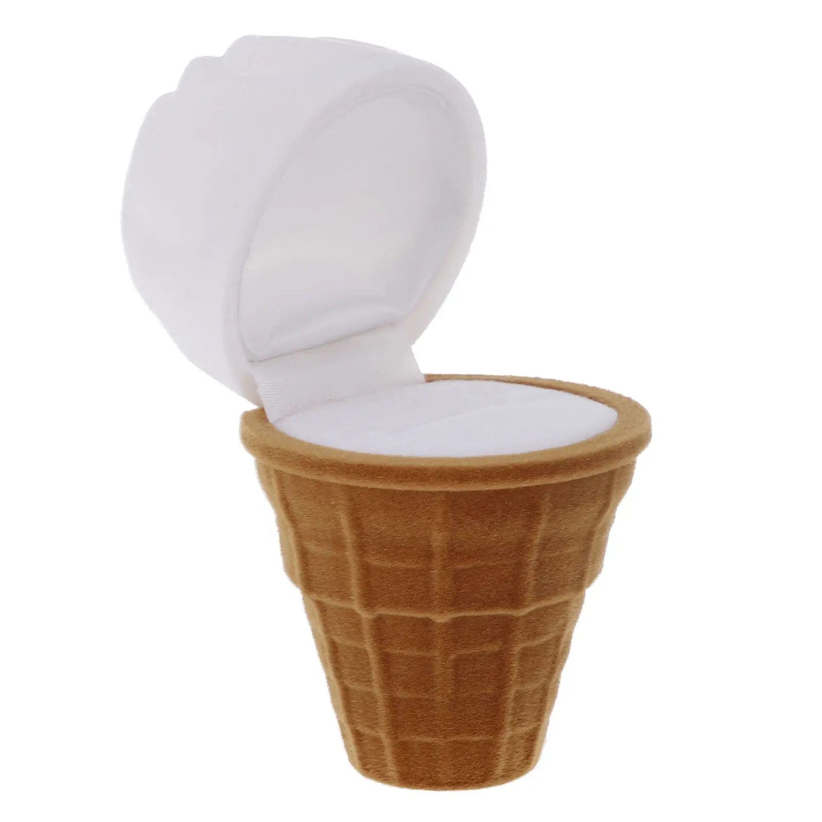 

1Pcs Creative Ice Cream Ring Holder Lifelike Appearance Premium Material Ring Storage Case for Engagement Anniversary