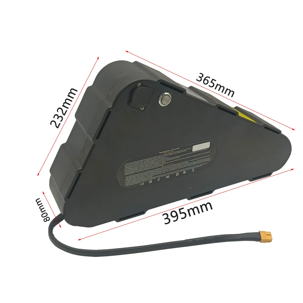 Hard Shell Triangle Waterproof E-bike Battery pack 36V 48V 52V alta capacità, forte poten Bicycle Battery with Strapza